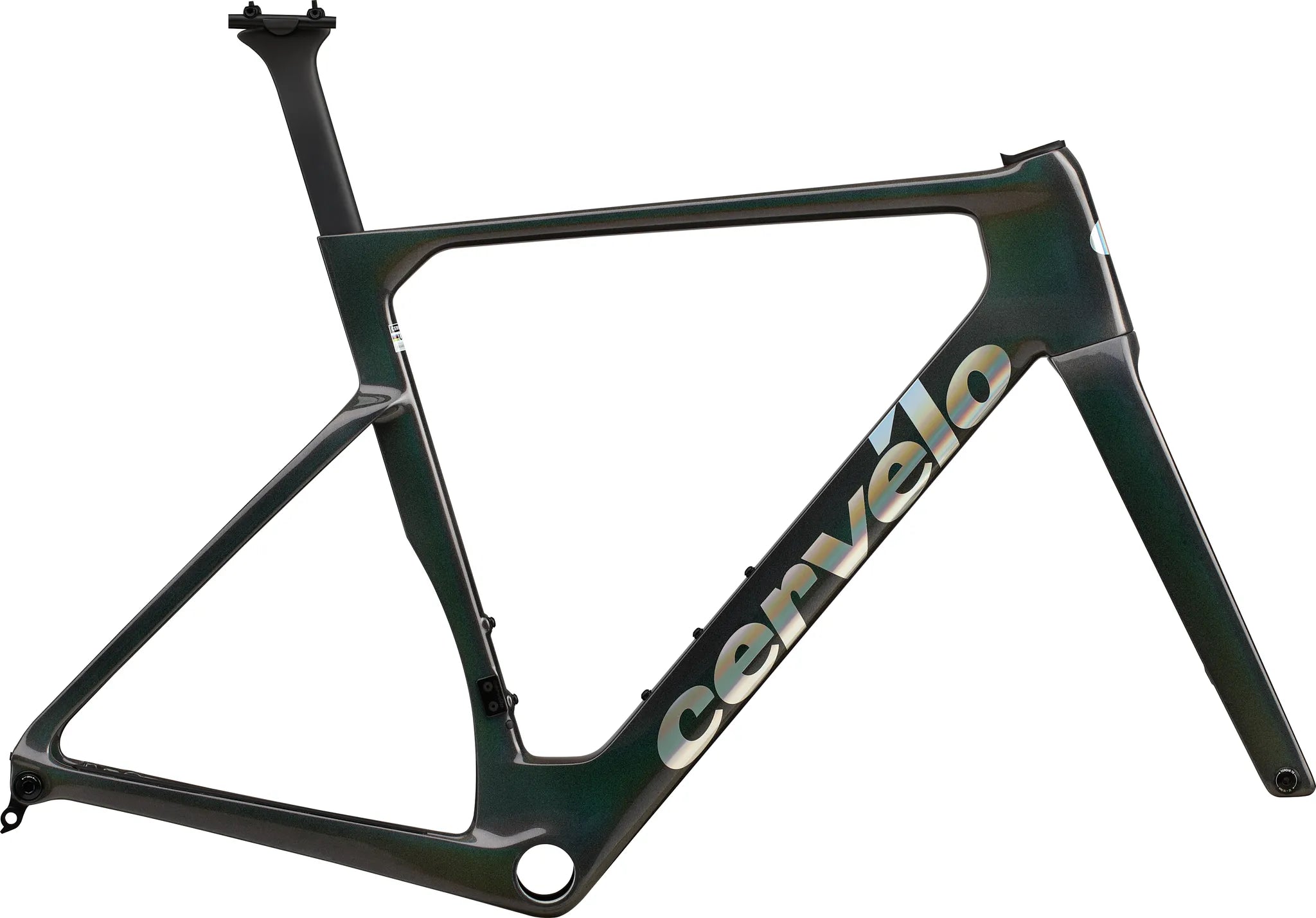 Cervélo Rennradrahmen in dunklem Finish, ideal für sportliche Radfahrer.