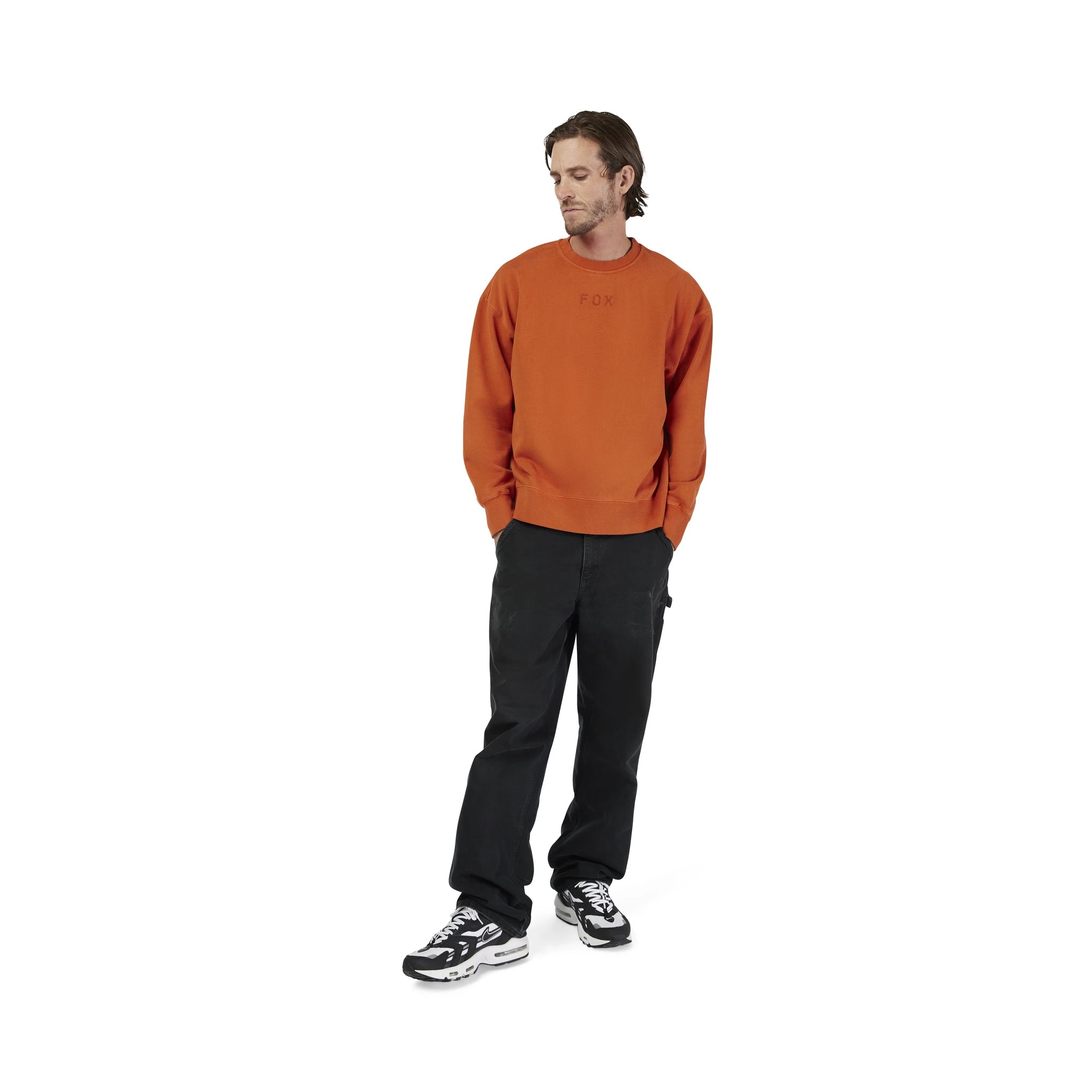 Fox Wordmark Oversized Fleece Crew - Liquid-Life #Wähle Deine Farbe_Cognac