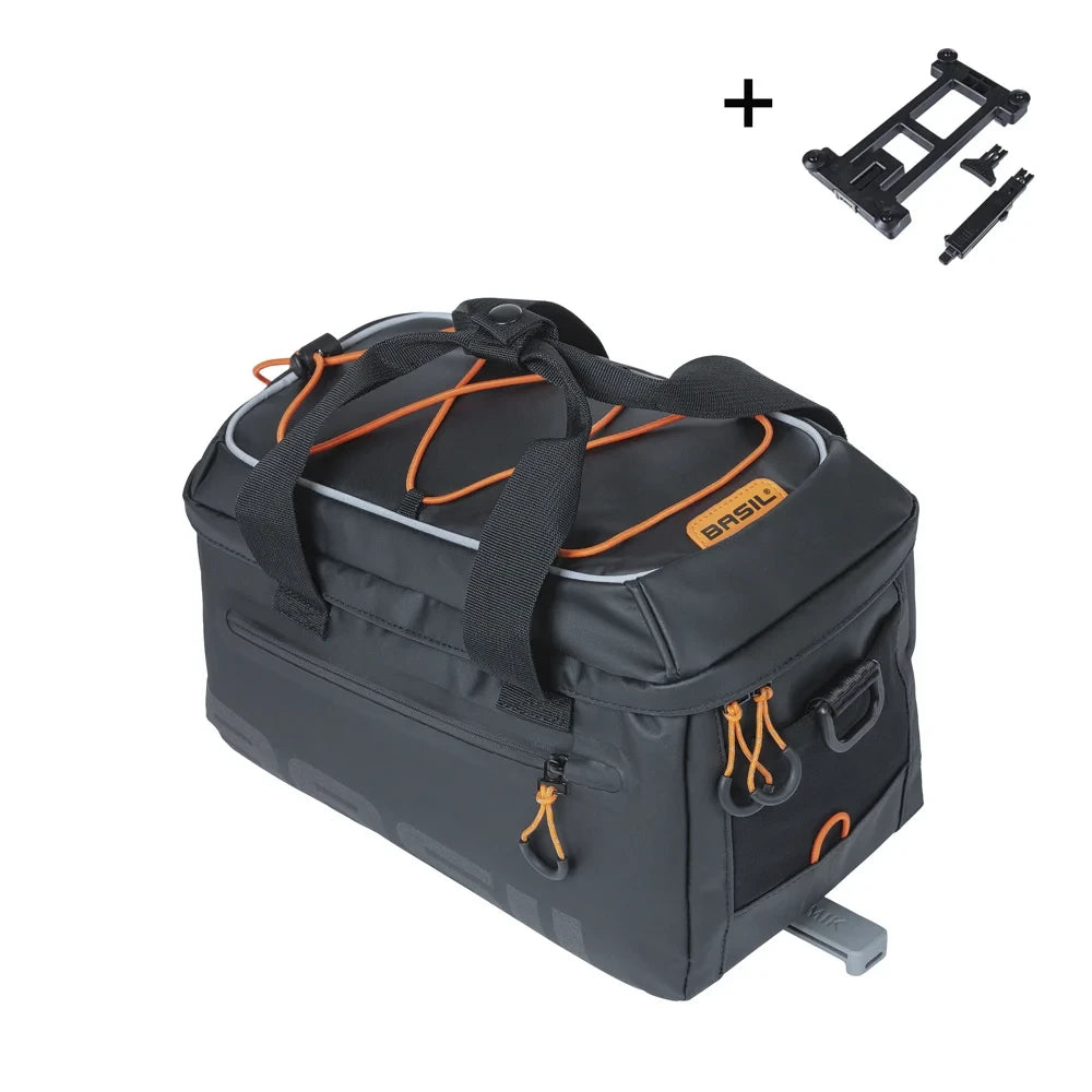 BASIL Gepäckträgertasche Miles Tarpaulin MIK 2.0 - Liquid-Life #Wähle Deine Farbe_black orange