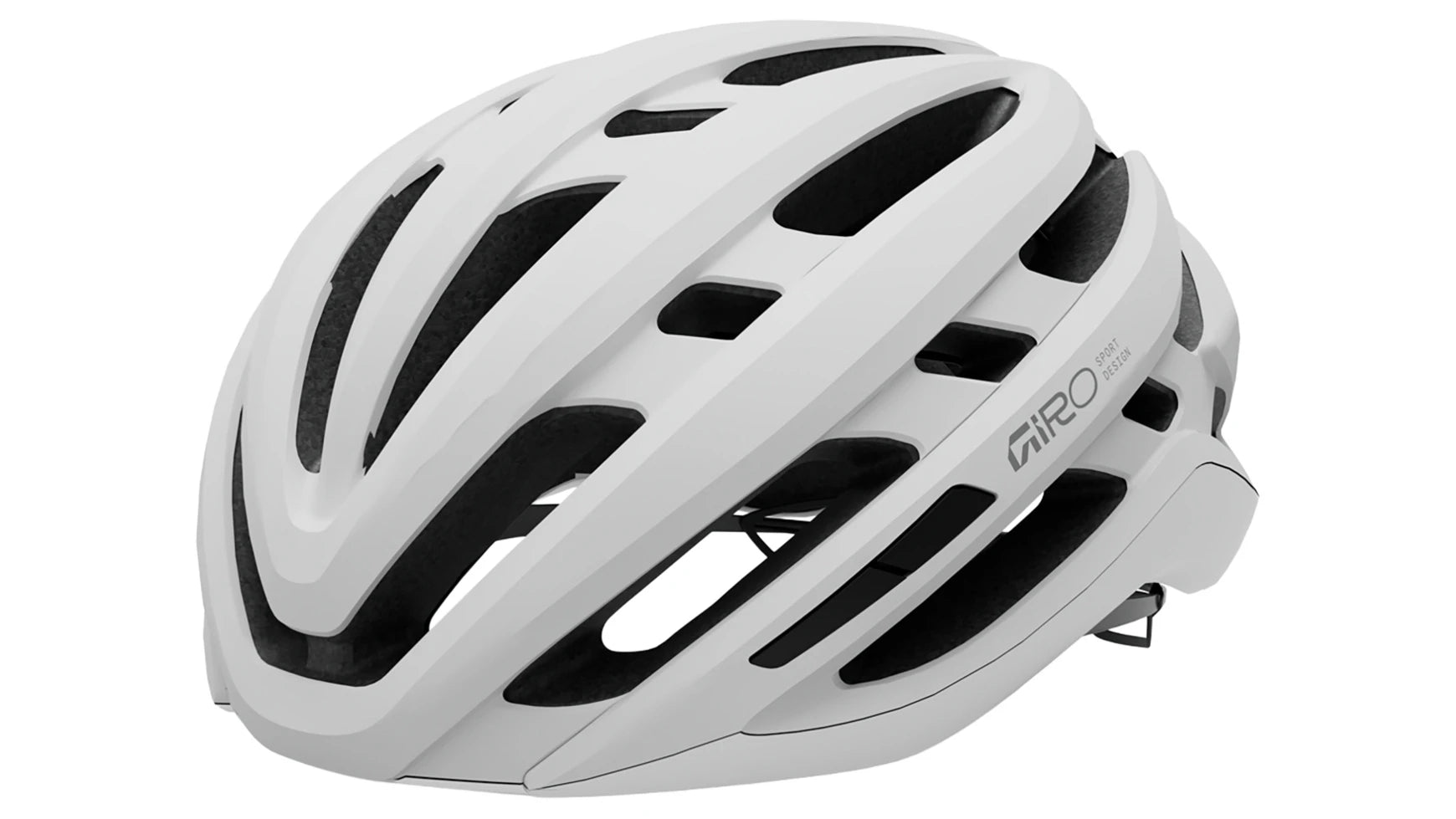 Weißer Giro Fahrradhelm mit Belüftungsschlitzen, ideal für Radsportler.