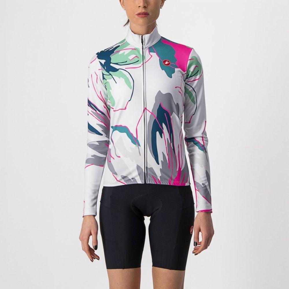 Castelli Unlimited Thermal Damen Jersey - Liquid-Life #Wähle Deine Farbe_Silver Gray/Tealblue-Flowers