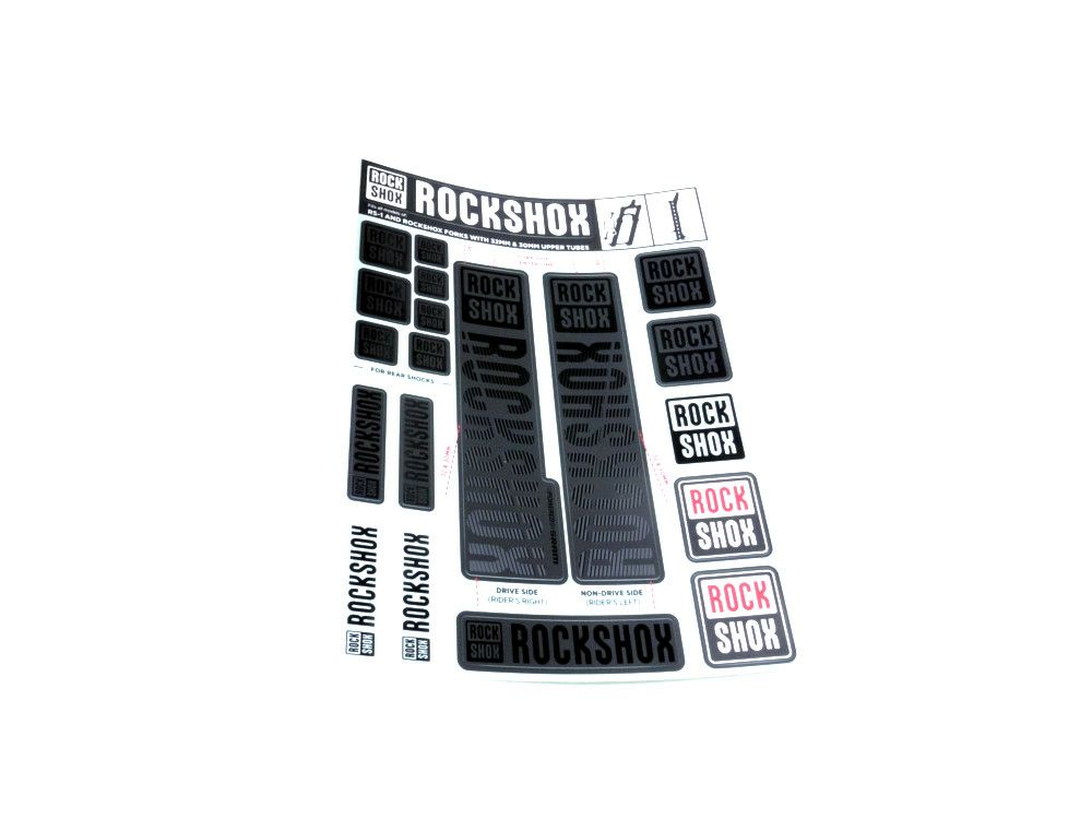 RockShox Aufklebersatz 30/32mm & RS1 - Liquid-Life #Wähle Deine Farbe_Grau