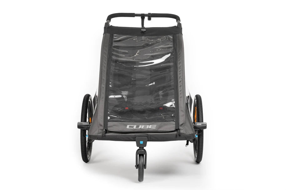 Cube Kinder Fahrradanhänger Double PURE - Liquid-Life #Wähle Deine Farbe_black´n´grey