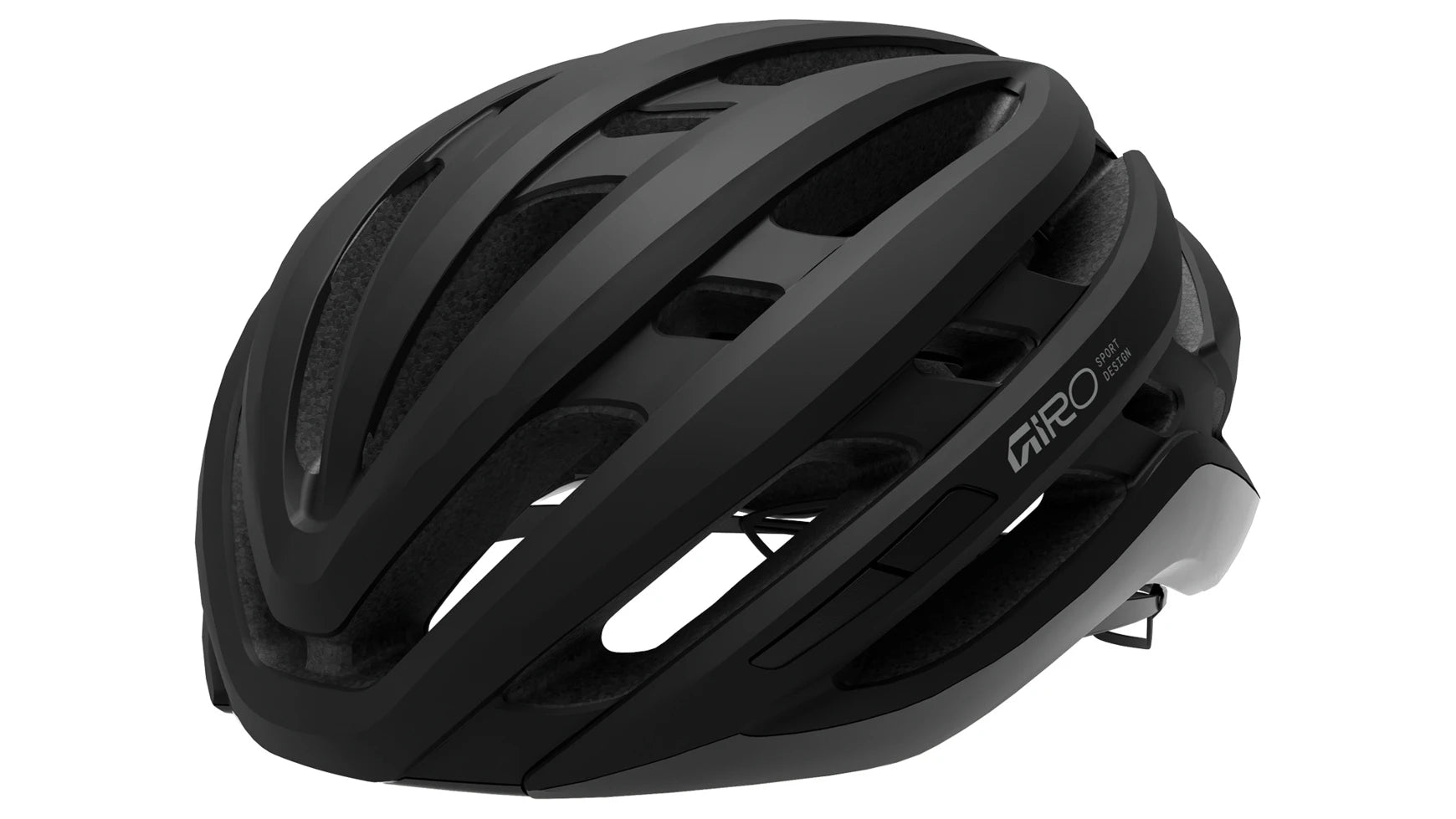 Schwarzer Fahrradhelm von Giro, Modell Synthe, mit aerodynamischem Design und Belüftungsschlitzen. Ideal für Radfahrer.