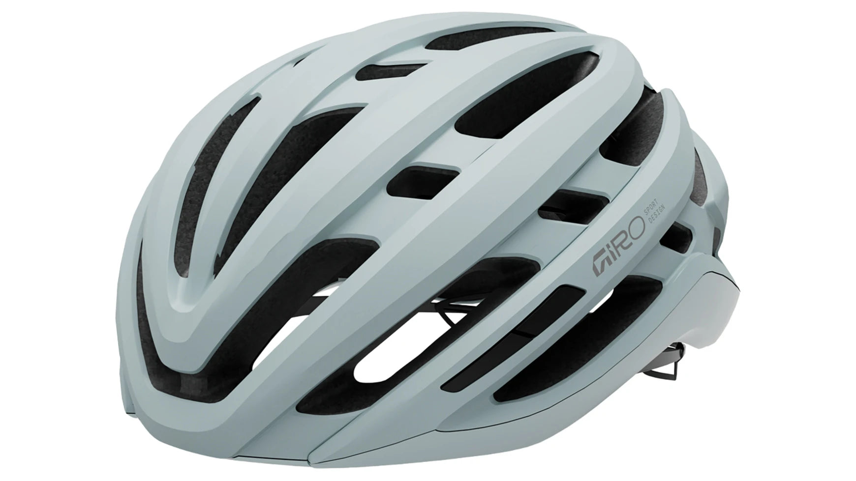 Grauer Giro Rennradhelm mit Belüftungsöffnungen, geeignet für Radsportbegeisterte.