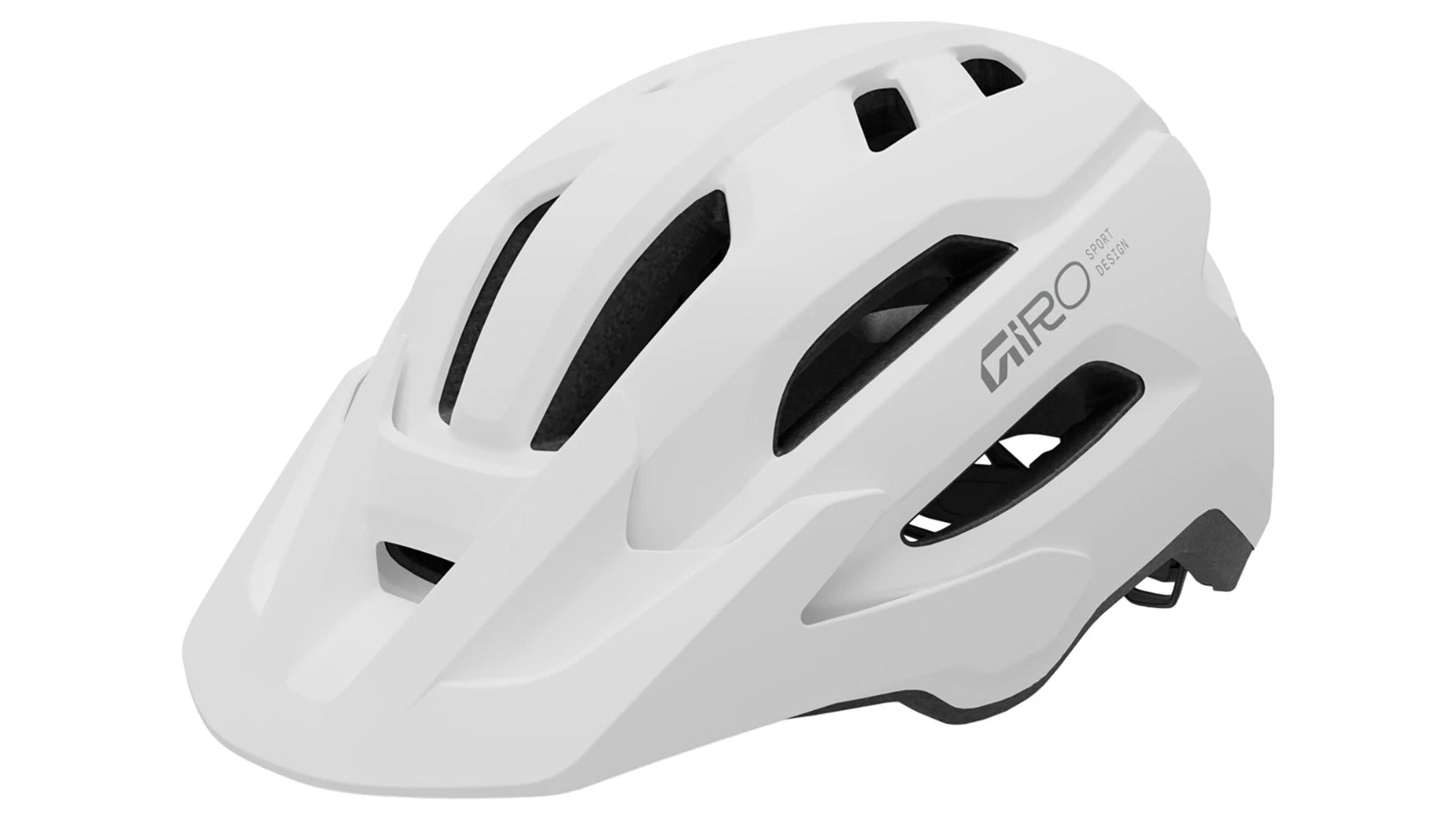 Weißer Fahrradhelm Giro mit Belüftungsschlitzen, sportliches Design, geeignet für Radsportbegeisterte.