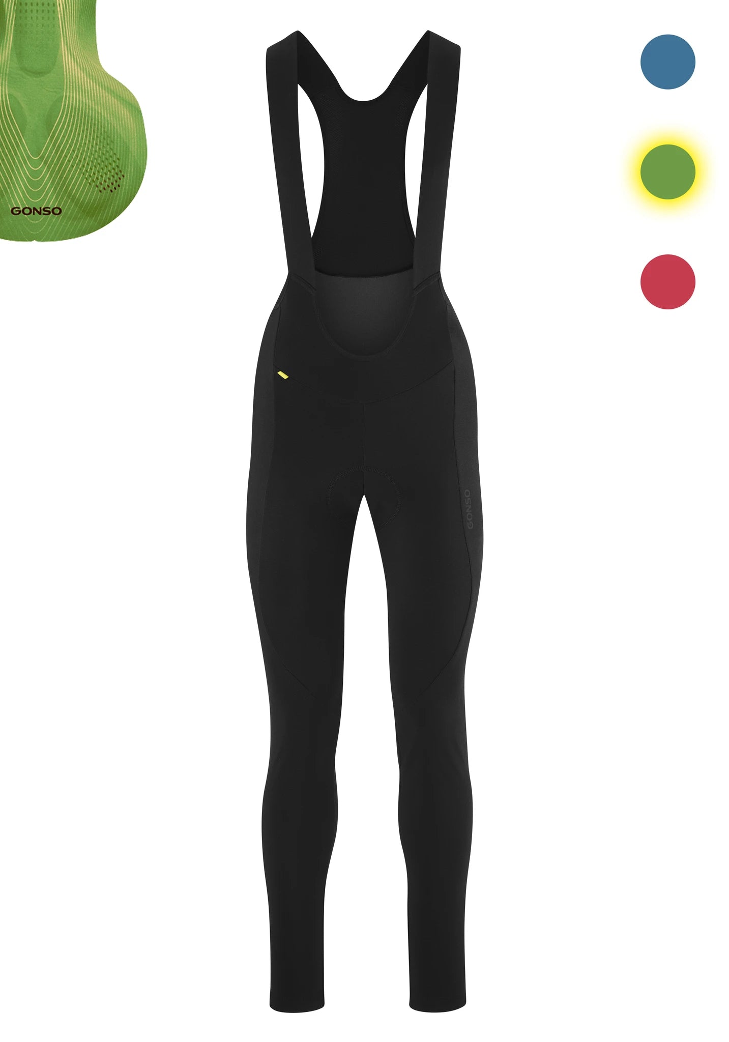 Gonso Damen Radhose-Thermo-bib - Liquid-Life #Wähle Deine Farbe_black / bright green