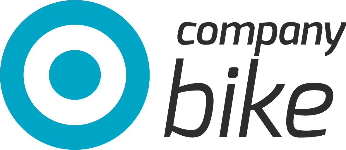 Logo von Company Bike in Türkis und Schwarz mit stilisiertem Fahrradsymbol. Ideal für Firmen-Fahrradleasing.