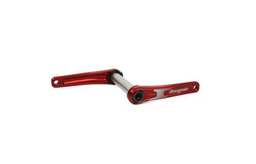 Rote Hope-Kurbelgarnitur für Fahrräder, Modell "Kurbeln", Aluminiumarme, geeignet für Mountainbikes und Rennräder.