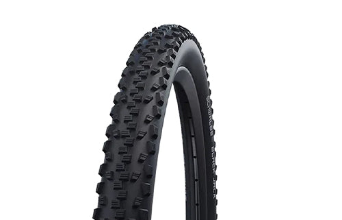 Schwarzer Fahrradreifen mit grobem Profil, geeignet für Mountainbikes und Offroad-Touren. Marken- und Modellname nicht erkenntlich.