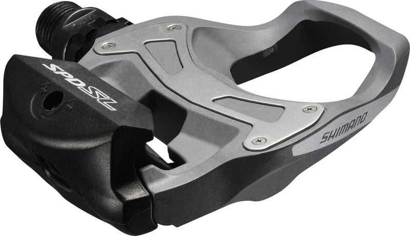 Shimano SPD-SL Pedal, grau und schwarz, für Rennräder, robustes Design, ideal für Radfahrer.