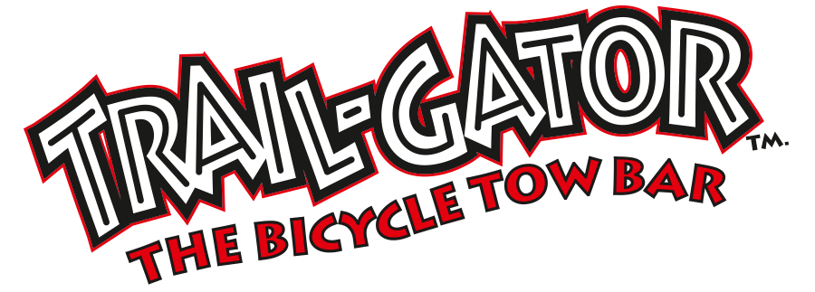 Trail-Gator Fahrradzugstange Logo, geeignet für das Ziehen von Kinderfahrrädern durch Erwachsene für gemeinsame Fahrten.