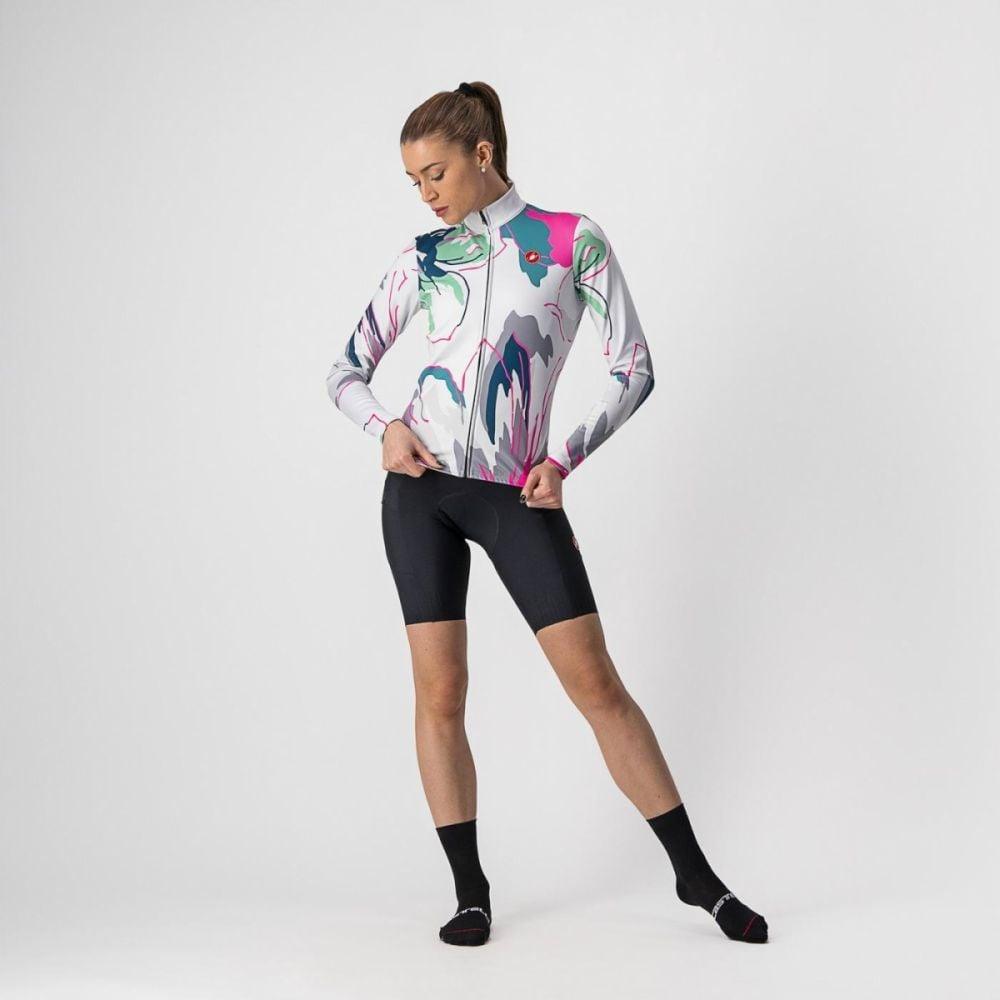 Castelli Unlimited Thermal Damen Jersey - Liquid-Life #Wähle Deine Farbe_Silver Gray/Tealblue-Flowers
