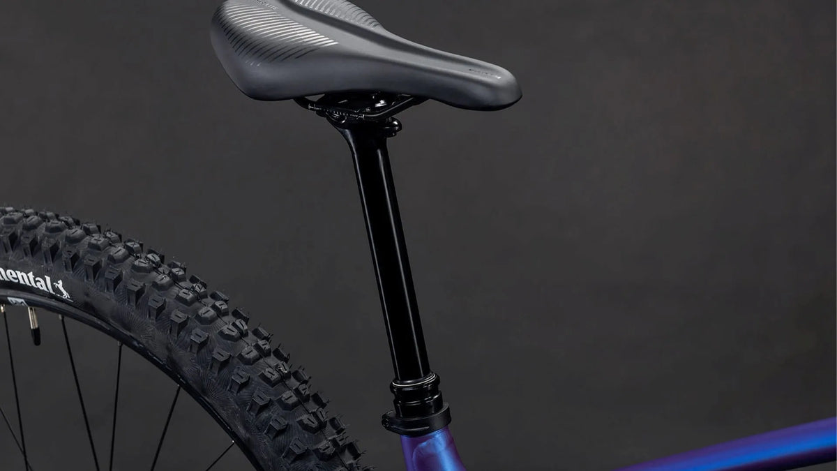 REACTION TM
PRO Sattel mit verstellbarer Sattelstütze und grobstolligem Reifen, geeignet für Mountainbikes.
